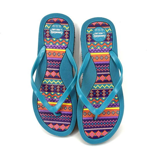 Muk Luks Sport Flip Flops Womens 11 / 12 Southwest Style Sandals - Picture 1 of 6